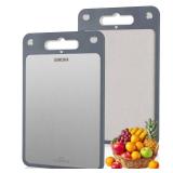 Cutting Board Double Sided,316 Stainless Steel and Wheat Straw PP,Easy to Clean,Cutting Board for Kitchen,non toxic Chopping,Dishwasher Safe,Large Size 16âÃ11â Cutting Board Double Sided,316 Stainless Steel and Wheat Straw PP,Easy to Clean,Cutting Board for Kitchen,non toxic Chopping,Dishwasher Safe,Large Size 16âÃ11â