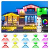 200FT Permanent Outdoor Lights for House, RGB LED Eave Lights with APP/Remote Control, Music Sync & DIY Scenes, IP67 Waterproof Outdoor House Light for Christmas, Halloween, Party, Holiday, Daily 200FT Permanent Outdoor Lights for House, RGB LED Eave Lights with APP/Remote Control, Music Sync & DIY Scenes, IP67 Waterproof Outdoor House Light for Christmas, Halloween, Party, Holiday, Daily