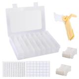 Embroidery Floss Organizer, Cross Stitch Thread Storage Box Tools - Bobbin Winder, 1 Removable 24 Compartments with 40 Hard Plastic Floss Bobbins and Stickers for Craft DIY Embroidery Sewing Storage Embroidery Floss Organizer, Cross Stitch Thread Storage Box Tools - Bobbin Winder, 1 Removable 24 Compartments with 40 Hard Plastic Floss Bobbins and Stickers for Craft DIY Embroidery Sewing Storage