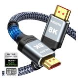 Highwings 8K 10K 4K HDMI Cable 48Gbps 6.6FT/2M, Certified Ultra High Speed HDMI Cable Braided Cord-4K@120Hz 8K@60Hz, DTS:X, HDCP 2.2 & 2.3, HDR 10 Compatible with Roku TV/PS5/HDTV/Blu-ray Highwings 8K 10K 4K HDMI Cable 48Gbps 6.6FT/2M, Certified Ultra High Speed HDMI Cable Braided Cord-4K@120Hz 8K@60Hz, DTS:X, HDCP 2.2 & 2.3, HDR 10 Compatible with Roku TV/PS5/HDTV/Blu-ray