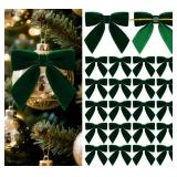 Glitinsel 30 Pcs Velvet Bows for Christmas Tree, Pre-Tied Christmas Bows with Twist Ties & Adhesive Dots Vintage Xmas Decor for Garland Wreath Gift Packaging(3 x 3 Inch, Width of 1\',Dark Green) Glitinsel 30 Pcs Velvet Bows for Christmas Tree, Pre-Tied Christmas Bows with Twist Ties & Adhesive Dots Vintage Xmas Decor for Garland Wreath Gift Packaging(3 x 3 Inch, Width of 1\',Dark Green)