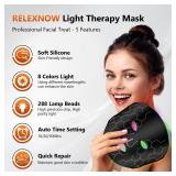 RELEXNOW LED Fcae Mask Light Therapy, 8 Modes 288 Beads Red Light Therapy for Face, Portable Remote Timer, 630nm & 850nm Infrared Therapy Mask for Anti-Aging, Skin Rejuvenation at Home RELEXNOW LED Fcae Mask Light Therapy, 8 Modes 288 Beads Red Light Therapy for Face, Portable Remote Timer, 630nm & 850nm Infrared Therapy Mask for Anti-Aging, Skin Rejuvenation at Home