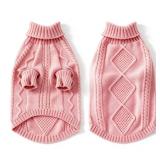 Dog Pullover Sweater, Cold Weather Cable Knitwear, Classic Turtleneck Thick Warm Clothes for Chihuahua, Bulldog, Dachshund, Pug, Yorkie (Pink, X-Small) Dog Pullover Sweater, Cold Weather Cable Knitwear, Classic Turtleneck Thick Warm Clothes for Chihuahua, Bulldog, Dachshund, Pug, Yorkie (Pink, X-Small)
