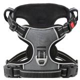 Timos Dog Harness Small Sized, No Pull with Neck Lockable Snap,No Choke Front Clip Dog Reflective Harness,Adjustable Metal Rings 3 Buckles,Easy Control Handle for Small Dogs Gray S Timos Dog Harness Small Sized, No Pull with Neck Lockable Snap,No Choke Front Clip Dog Reflective Harness,Adjustable Metal Rings 3 Buckles,Easy Control Handle for Small Dogs Gray S