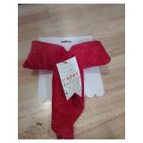 Festive Red Velvet Holiday Bow with Tag Festive Red Velvet Holiday Bow with Tag