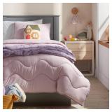 Twin Jersey Wave Kids' Comforter Set Purple - Pillowfort⢠Twin Jersey Wave Kids' Comforter Set Purple - Pillowfortâ¢