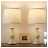 Hikczc Vintage Table Lamp for Living Room Bedroom, 18.5\' Farmhouse Bedside Lamps Nightstand Lamp Set of 2, Table Lamps with Oatmeal Linen Lamp Shades, 2 LED Bulbs Included, Beige Hikczc Vintage Table Lamp for Living Room Bedroom, 18.5\' Farmhouse Bedside Lamps Nightstand Lamp Set of 2, Table Lamps with Oatmeal Linen Lamp Shades, 2 LED Bulbs Included, Beige