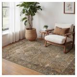 Bavni Washable Rug 4x6 Area Rug for Living Room Bedroom Dining, Washable Vintage Print Carpet, Ultra-Thin Chenille Low Pile Lightweight Rug with Non Slip Backing, Warm Taupe Bavni Washable Rug 4x6 Area Rug for Living Room Bedroom Dining, Washable Vintage Print Carpet, Ultra-Thin Chenille Low Pile Lightweight Rug with Non Slip Backing, Warm Taupe