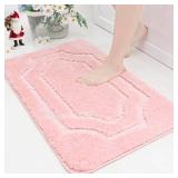 BEQHAUSE Bathroom-Rugs-Non-Slip-Bath-Mats for Bathroom Soft and Absorbent Polyester Microfiber Pink Bath Mat Machine Washable Shaggy Shower Mat for Bathrooms, Bathtub and Sink, 20\' x32â BEQHAUSE Bathroom-Rugs-Non-Slip-Bath-Mats for Bathroom Soft and Absorbent Polyester Microfiber Pink Bath Mat Machine Washable Shaggy Shower Mat for Bathrooms, Bathtub and Sink, 20\' x32â