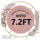 Round Backdrop Stand 7.2FT Arch Balloon Golden Metal Circle Garland Frame with Base for Wedding Arches Birthday Party Baby Shower Graduation Decoratio Round Backdrop Stand 7.2FT Arch Balloon Golden Metal Circle Garland Frame with Base for Wedding Arches Birthday Party Baby Shower Graduation Decoratio