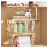 spospo 2 Pack Trash Bag Holder with Bamboo Lid, Stackable Trashbag Dispenser, Extra Large Garbage Bag Holder for Kitchen Laundry Room Under Sink Organization and Storage spospo 2 Pack Trash Bag Holder with Bamboo Lid, Stackable Trashbag Dispenser, Extra Large Garbage Bag Holder for Kitchen Laundry Room Under Sink Organization and Storage