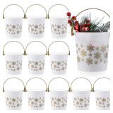 meekoo 12 Pcs Gold Snowflake Buckets with Handles Bulk 4.69 x 3.78 x 4.8 Inch Small Winter Holiday Buckets for Gifts Cute Candy Pails Holiday Storage Baskets for Winter Party meekoo 12 Pcs Gold Snowflake Buckets with Handles Bulk 4.69 x 3.78 x 4.8 Inch Small Winter Holiday Buckets for Gifts Cute Candy Pails Holiday Storage Baskets for Winter Party