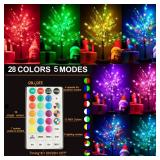 Pooqla RGB Lighted Mini Christmas Tree, Color Changing Tabletop LED Xmas Tree with Remote, 28 Colors 80 LED Pre-lit Artificial Small Tree with Hanging Ball Ornaments Home Party Christmas Decoration Pooqla RGB Lighted Mini Christmas Tree, Color Changing Tabletop LED Xmas Tree with Remote, 28 Colors 80 LED Pre-lit Artificial Small Tree with Hanging Ball Ornaments Home Party Christmas Decoration