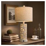 OYEARS 22'' Table Lamp Set of 2 for Living Room,Farmhouse Lamp for for Bedroom,Vintage Retro Bedside Lamps with USB Ports Linen Shade for Home Office (Wash White, Bulb Included) OYEARS 22'' Table Lamp Set of 2 for Living Room,Farmhouse Lamp for for Bedroom,Vintage Retro Bedside Lamps with USB Ports Linen Shade for Home Office (Wash White, Bulb Included)