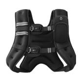 ZELUS Weighted Vest, 6lb/8lb/12lb/16lb/20lb/25lb/30lb Weight Vest with Reflective Stripe for Workout, Strength Training, Running, Fitness, Muscle Building, Weight Loss, Weightlifting, Black(16 lb) ZELUS Weighted Vest, 6lb/8lb/12lb/16lb/20lb/25lb/30lb Weight Vest with Reflective Stripe for Workout, Strength Training, Running, Fitness, Muscle Building, Weight Loss, Weightlifting, Black(16 lb)