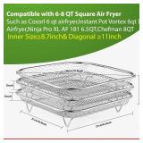 Square Air Fryer Rack Compatible with 6-8 QT Air Fryer,3pcs Stackable Stainless Steel Dehydrator Rack, Square Air Fryer Accessories for Cosori, Instant Vortex, Chefman Airfryer, Ninja Foodi Grill (onl Square Air Fryer Rack Compatible with 6-8 QT Air Fryer,3pcs Stackable Stainless Steel Dehydrator Rack, Square Air Fryer Accessories for Cosori, Instant Vortex, Chefman Airfryer, Ninja Foodi Grill (onl