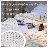 Maetoow Chenille Chunky Knit Blanket Throw ï¼40Ã50 Inchï¼, Handmade Warm & Cozy Blanket Couch, Bed, Home Decor, Soft Breathable Fleece Banket, Christmas Thick and Giant Yarn Throws, Cream Maetoow Chenille Chunky Knit Blanket Throw ï¼40Ã50 Inchï¼, Handmade Warm & Cozy Blanket Couch, Bed, Home Decor, Soft Breathable Fleece Banket, Christmas Thick and Giant Yarn Throws, Cream