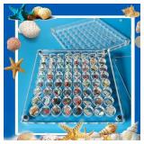 FUFenZHEN Seashell Display Box, 64 Grids Acrylic Magnetic Collecting Box, Transparent Storage Case for Shells, Beads, Jewelry (L-64 Cells, Round) FUFenZHEN Seashell Display Box, 64 Grids Acrylic Magnetic Collecting Box, Transparent Storage Case for Shells, Beads, Jewelry (L-64 Cells, Round)