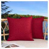 Kevin Textile Christmas Decorative Outdoor Throw Pillow Covers Pack of 2 Waterproof Classic Checker Linen Pillowcases Cushion Cases for Sofa Couch Patio Garden 24x24 Inch Red Kevin Textile Christmas Decorative Outdoor Throw Pillow Covers Pack of 2 Waterproof Classic Checker Linen Pillowcases Cushion Cases for Sofa Couch Patio Garden 24x24 Inch Red