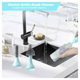 WHNL Electric Baby Bottle Brush Set with Rechargeable Electric Bottle Brush Cleaner and Replaceable Silicone Bottle Brushes and Straw Brush Cleaner, Waterproof Multi-Purpose Cleaning Brush(Blue) WHNL Electric Baby Bottle Brush Set with Rechargeable Electric Bottle Brush Cleaner and Replaceable Silicone Bottle Brushes and Straw Brush Cleaner, Waterproof Multi-Purpose Cleaning Brush(Blue)