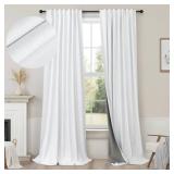 Blackout Curtains 92 Inches Long 2 Panels Set Modern Farmhouse Style Privacy Lightweight Black Out White Curtains & Drapes for Bedroom Aesthetic Dining Room Closet Door Cotton Linen Textured 92 length Blackout Curtains 92 Inches Long 2 Panels Set Modern Farmhouse Style Privacy Lightweight Black Out White Curtains & Drapes for Bedroom Aesthetic Dining Room Closet Door Cotton Linen Textured 92 length
