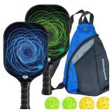 Pickleball Paddles Set of 2, USAPA Approved Fiberglass Pickleball Rackets Set Lightweight with 4 Outdoor Pickleballs & 1 Carrying Case Pickleball Paddles Set of 2, USAPA Approved Fiberglass Pickleball Rackets Set Lightweight with 4 Outdoor Pickleballs & 1 Carrying Case