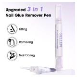 Gellen Nail Glue Remover, 2 Pcs Nail Glue Remover for Press on Nails, Non Acetone Gel Glue Off Remover, 10s Quick Remove for Nail Tips Fake Nails Solid Glue Gel Gellen Nail Glue Remover, 2 Pcs Nail Glue Remover for Press on Nails, Non Acetone Gel Glue Off Remover, 10s Quick Remove for Nail Tips Fake Nails Solid Glue Gel