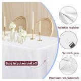 HolidayIdeas 2 Pack Fitted Tableclothes - 60 x 30 Inch - White Rectangle Tablecloths for 5 Foot Tables, Fabric Table Cover Protector for Parties, Holiday Dinner, Wedding, Trade Show HolidayIdeas 2 Pack Fitted Tableclothes - 60 x 30 Inch - White Rectangle Tablecloths for 5 Foot Tables, Fabric Table Cover Protector for Parties, Holiday Dinner, Wedding, Trade Show
