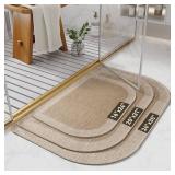 YDKGL Bathroom Rugs Mat 24x35, Ultra Thin Non Slip Bath Mats for Bathtub Quick Dry Absorbent Rubber Bathroom Mat Fit Under Door, Washable Half Round Bath Rugs Floor, Beige Brown YDKGL Bathroom Rugs Mat 24x35, Ultra Thin Non Slip Bath Mats for Bathtub Quick Dry Absorbent Rubber Bathroom Mat Fit Under Door, Washable Half Round Bath Rugs Floor, Beige Brown