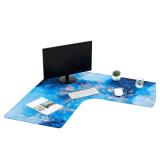 Relaxweex L Shaped Desk Mat 33'' Large Rubber Printing Mouse Corner Pad Long Extended Non-Slip Rubber Desk Mat Computer Protection Supplies(Blue) Relaxweex L Shaped Desk Mat 33'' Large Rubber Printing Mouse Corner Pad Long Extended Non-Slip Rubber Desk Mat Computer Protection Supplies(Blue)