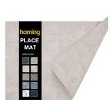 homing Faux Leather Heat Resistant Placemats 6 Packs, Waterproof Wipeable Dining PU Place Mats for Indoor & Outdoor, Easy to Clean, Beige homing Faux Leather Heat Resistant Placemats 6 Packs, Waterproof Wipeable Dining PU Place Mats for Indoor & Outdoor, Easy to Clean, Beige