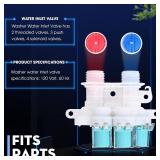 For Whirlpool Cabrio WTW7000DW0 WTW7300DW1 WTW8040DW0 WTW7040DW1 WTW8040DW4 WTW7300DW0 WTW7040DW0 WTW8040DW2 WTW6120HW0 WTW7120HW0 WTW7000DW3 WTW8000DW0 WTW8000DW Replaces Washer Water Inlet Valve For Whirlpool Cabrio WTW7000DW0 WTW7300DW1 WTW8040DW0 WTW7040DW1 WTW8040DW4 WTW7300DW0 WTW7040DW0 WTW8040DW2 WTW6120HW0 WTW7120HW0 WTW7000DW3 WTW8000DW0 WTW8000DW Replaces Washer Water Inlet Valve