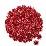 Zoe Deco 1.25 inch Mini Star Bows for Gift Wrapping and Presents (Red, 100 Pack), Self-Adhesive Shiny Metallic Christmas Bows for Small Gift Topper or Decoration Zoe Deco 1.25 inch Mini Star Bows for Gift Wrapping and Presents (Red, 100 Pack), Self-Adhesive Shiny Metallic Christmas Bows for Small Gift Topper or Decoration