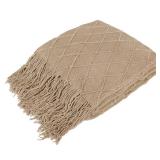 PAVILIA Tan Taupe Knit Throw Blanket for Couch Bed, Soft Knitted Farmhouse Sofa Throw for Living Room, Lightweight Decorative Fall Throw Blanket for Chair, Outdoor Textured Boho Blanket, 50x60 PAVILIA Tan Taupe Knit Throw Blanket for Couch Bed, Soft Knitted Farmhouse Sofa Throw for Living Room, Lightweight Decorative Fall Throw Blanket for Chair, Outdoor Textured Boho Blanket, 50x60