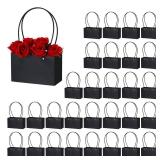 PATIKIL Paper Flower Gift Bags, 30 Pcs Paper Bouquet Flower Gift Bag with Handle Rectangular Tote Bag for Florist Wedding Party Birthdays, Black PATIKIL Paper Flower Gift Bags, 30 Pcs Paper Bouquet Flower Gift Bag with Handle Rectangular Tote Bag for Florist Wedding Party Birthdays, Black