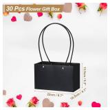 PATIKIL Paper Flower Gift Bags, 30 Pcs Paper Bouquet Flower Gift Bag with Handle Rectangular Tote Bag for Florist Wedding Party Birthdays, Black PATIKIL Paper Flower Gift Bags, 30 Pcs Paper Bouquet Flower Gift Bag with Handle Rectangular Tote Bag for Florist Wedding Party Birthdays, Black