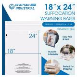 Spartan Industrial - 18\' X 24\' (100 Count) Self Seal Clear Poly Bags with Suffocation Warning for Packaging, T Shirts - Permanent Adhesive Spartan Industrial - 18\' X 24\' (100 Count) Self Seal Clear Poly Bags with Suffocation Warning for Packaging, T Shirts - Permanent Adhesive