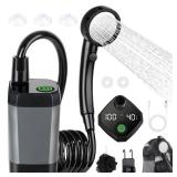 Spopal Portable Shower for Camping, [Long-Lasting] 6000mAh Rechargeable Camping Shower with Intelligent LED Display, 4 Spray Modes, IPX7 Waterproof Outdoor Camp Pump for Hiking, Travel, Car, Pet