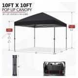 ABCCANOPY Pop Up Canopy - Outdoor Patio Portable Canopy Tent Heavy Duty for Backyard and Deck with 4 Sandbags(Black, 10x10) ABCCANOPY Pop Up Canopy - Outdoor Patio Portable Canopy Tent Heavy Duty for Backyard and Deck with 4 Sandbags(Black, 10x10)