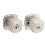 Arroyo Satin Nickel Keyed Entry Door Knob with Soft Modern Rose featuring SmartKey Security 4pk Arroyo Satin Nickel Keyed Entry Door Knob with Soft Modern Rose featuring SmartKey Security 4pk