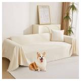 MYSKY HOME Loveseat Cover Beige Couch Cover Sectional Couch Covers for 2 Cushion Couch Sofa Thick Universal Chenille Sofa Cover with Tassel Durable Furniture Protector for Dogs 91\' x 118\' MYSKY HOME Loveseat Cover Beige Couch Cover Sectional Couch Covers for 2 Cushion Couch Sofa Thick Universal Chenille Sofa Cover with Tassel Durable Furniture Protector for Dogs 91\' x 118\'