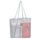 Keelaos Mesh Beach Tote Bag for Women Beach Bags with Pockets Women Shoulder Handbags for Beach Holiday Travel Picnic vacationï¼Greyï¼ Keelaos Mesh Beach Tote Bag for Women Beach Bags with Pockets Women Shoulder Handbags for Beach Holiday Travel Picnic vacationï¼Greyï¼