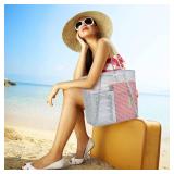 Keelaos Mesh Beach Tote Bag for Women Beach Bags with Pockets Women Shoulder Handbags for Beach Holiday Travel Picnic vacationï¼Greyï¼ Keelaos Mesh Beach Tote Bag for Women Beach Bags with Pockets Women Shoulder Handbags for Beach Holiday Travel Picnic vacationï¼Greyï¼