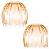 Teenyyou 2 Pcs Amber Glass Tulip Lamp Shades Small Flower Art Sconce Shade E26 Base 1.65\' Top x 4.45\' Dia. x 4.33\' H Mini Lampshades Replacement for Table Chandelier Decor Vanity Pendant Light Cove Teenyyou 2 Pcs Amber Glass Tulip Lamp Shades Small Flower Art Sconce Shade E26 Base 1.65\' Top x 4.45\' Dia. x 4.33\' H Mini Lampshades Replacement for Table Chandelier Decor Vanity Pendant Light Cove