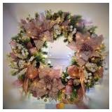 Pink and Gold Holiday Wreath Pink and Gold Holiday Wreath