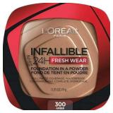 FACTORY SEALED - L Oreal Paris Infallible Fresh Wear 24 Hr Powder Foundation Makeup 300 Amber 0.31 oz FACTORY SEALED - L Oreal Paris Infallible Fresh Wear 24 Hr Powder Foundation Makeup 300 Amber 0.31 oz