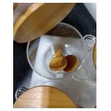 TIPGO Sugar Jar Bath Salt Container 17 oz Glass Jar with Bamboo Lid and Spoon, Sugar Cube Holder and Canister for Countertop, Glass Containers for Coffee Beans, Tea and Overnight Oats (4 Pack) NO LABE TIPGO Sugar Jar Bath Salt Container 17 oz Glass Jar with Bamboo Lid and Spoon, Sugar Cube Holder and Canister for Countertop, Glass Containers for Coffee Beans, Tea and Overnight Oats (4 Pack) NO LABE