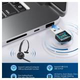 Mopchnic Bluetooth Headset, Wireless Headphone with AI Noise-Canceling Microphone On Ear Wireless Headset with USB Dongle for Computer Office Mopchnic Bluetooth Headset, Wireless Headphone with AI Noise-Canceling Microphone On Ear Wireless Headset with USB Dongle for Computer Office