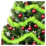 Tsorode Christmas Garland for Tree,Faux Feather Christmas Tree Garland,Lime Green Garlands for Tree Stairs Mantle Railing Indoor Outdoor Xmas Decorations Tsorode Christmas Garland for Tree,Faux Feather Christmas Tree Garland,Lime Green Garlands for Tree Stairs Mantle Railing Indoor Outdoor Xmas Decorations