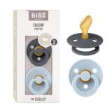 BIBS Pacifiers 6-18 Months | 2-Pack Soothers | Anatomical Nipple | BPA-Free Natural Rubber | Made in Denmark | Iron/Baby Blue Colour Pacifier BIBS Pacifiers 6-18 Months | 2-Pack Soothers | Anatomical Nipple | BPA-Free Natural Rubber | Made in Denmark | Iron/Baby Blue Colour Pacifier